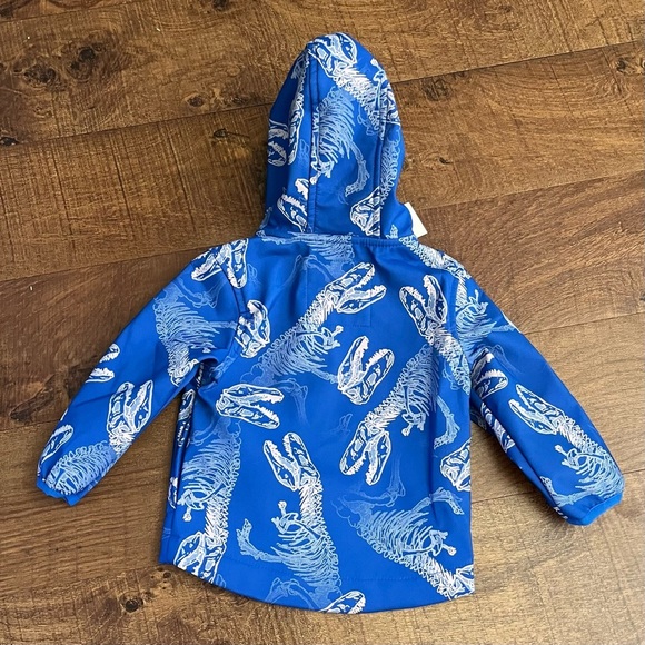 NWT Toddler Boy Dinosaur Print Softshell Jacket Cat & Jack Blue orange - Picture 9 of 10